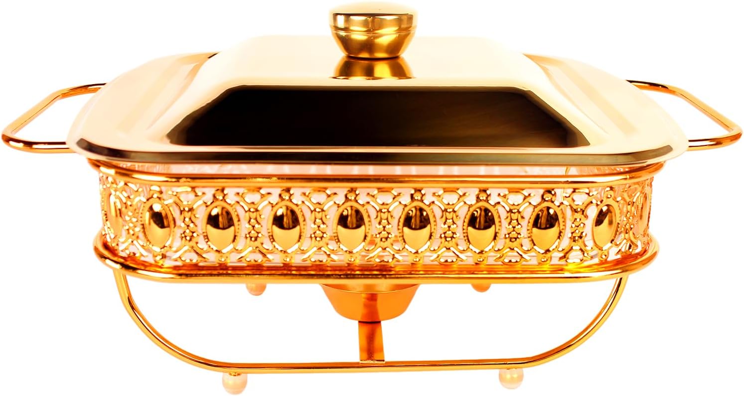 Casserole Dish Square 2-in-1 Glass Baking Dish, with Stainless steel Lid and Golden rack, 1.4 Qt x 2 pcs Large Baking Pan For Casserole & Lasagna, Dishwasher Oven Freezer Microwave Safe