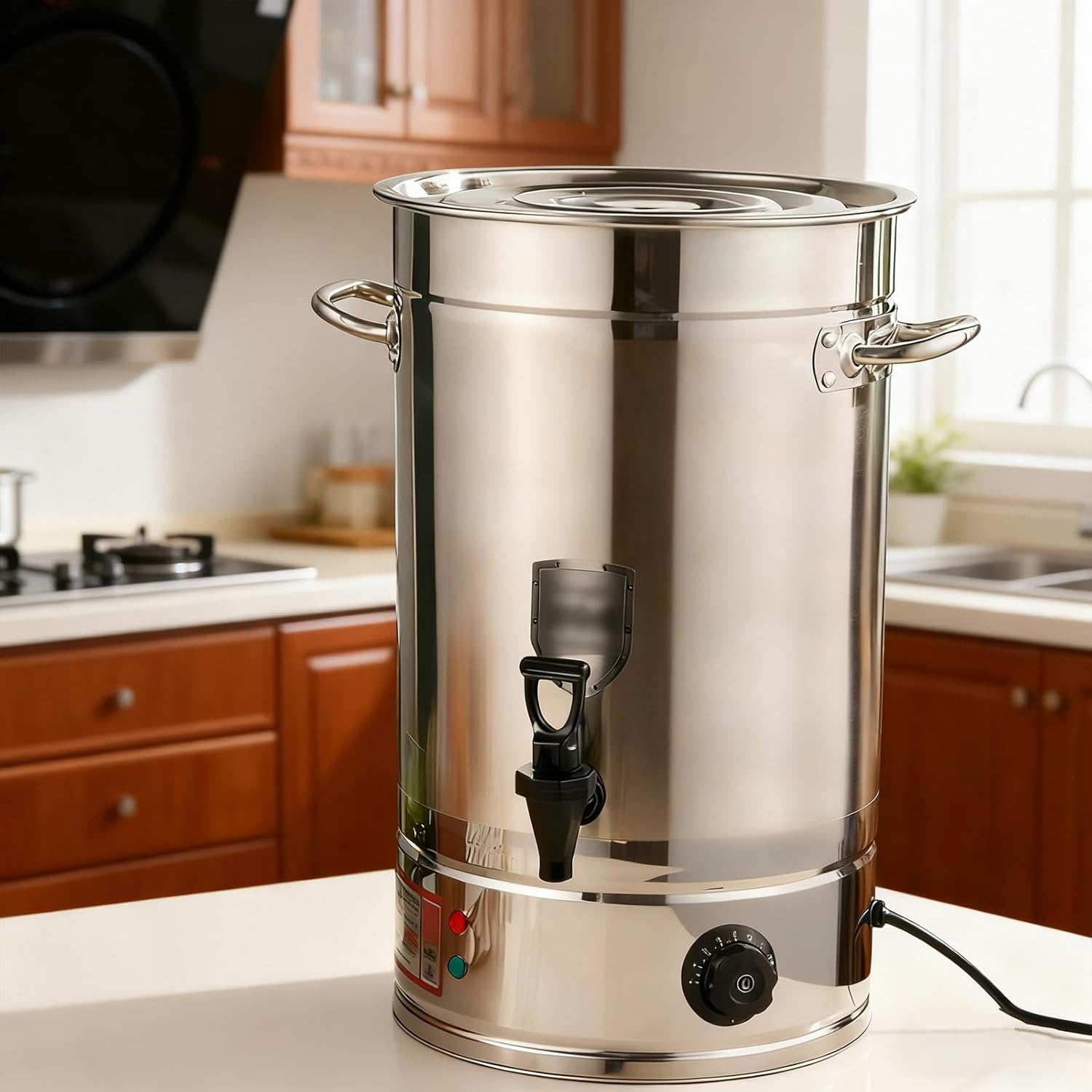 Commercial Stainless Steel Electric Heating Water Bucket, With Dry Burn Protection, Electric Heating Insulation Bucket, For Meeting Rooms Lounges And Other Large Gatherings 48L