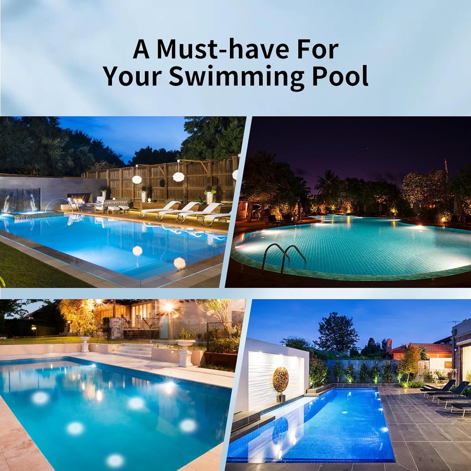 6 Inch Spa Lights for Inground Pool Led, 100ft Cord, 120v AC Led Pool Lights, Underwater Swimming Pool Spa Light, Suitable for Most 6 Inch Wet Niche, Ip68 Waterproof, White