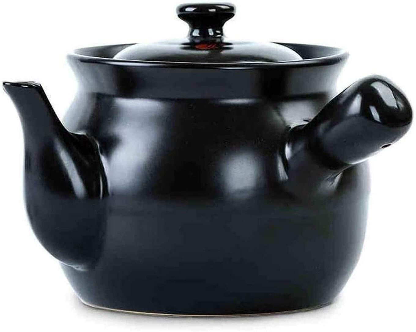 Chinese Retro Ceramic Casserole Cooker, Multifunctional Non-Stick Soup Pot with Lid, 2.1L Capacity, for Gas Stoves – Ideal for Herbal Medicine & Stews