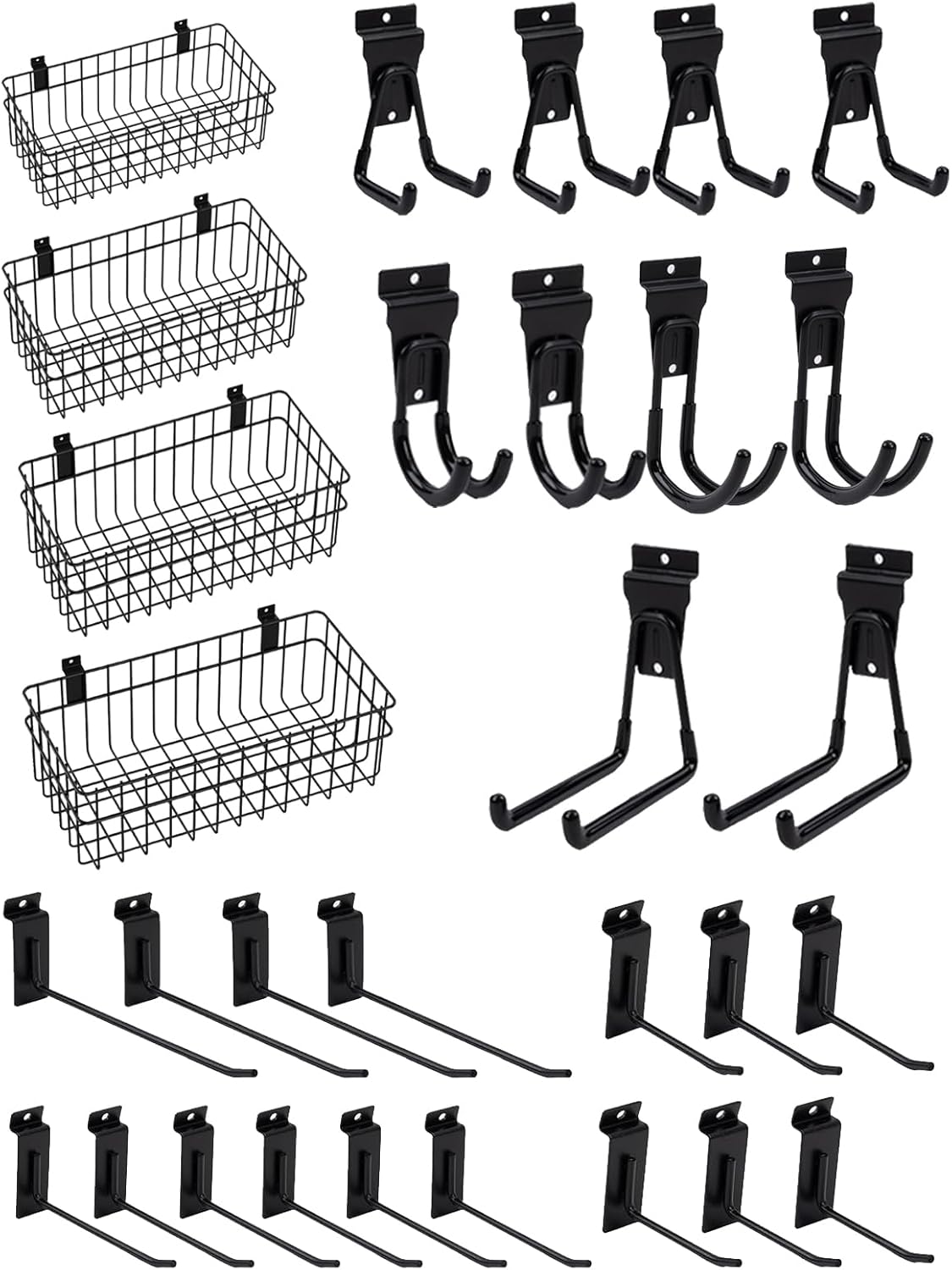Slatwall Panel Garage Organizer Heavy Duty Wall Mounted, PVC Slat Panels Home Storage System, Tool Organization Peg Board 4ft by 4ft (Gray)