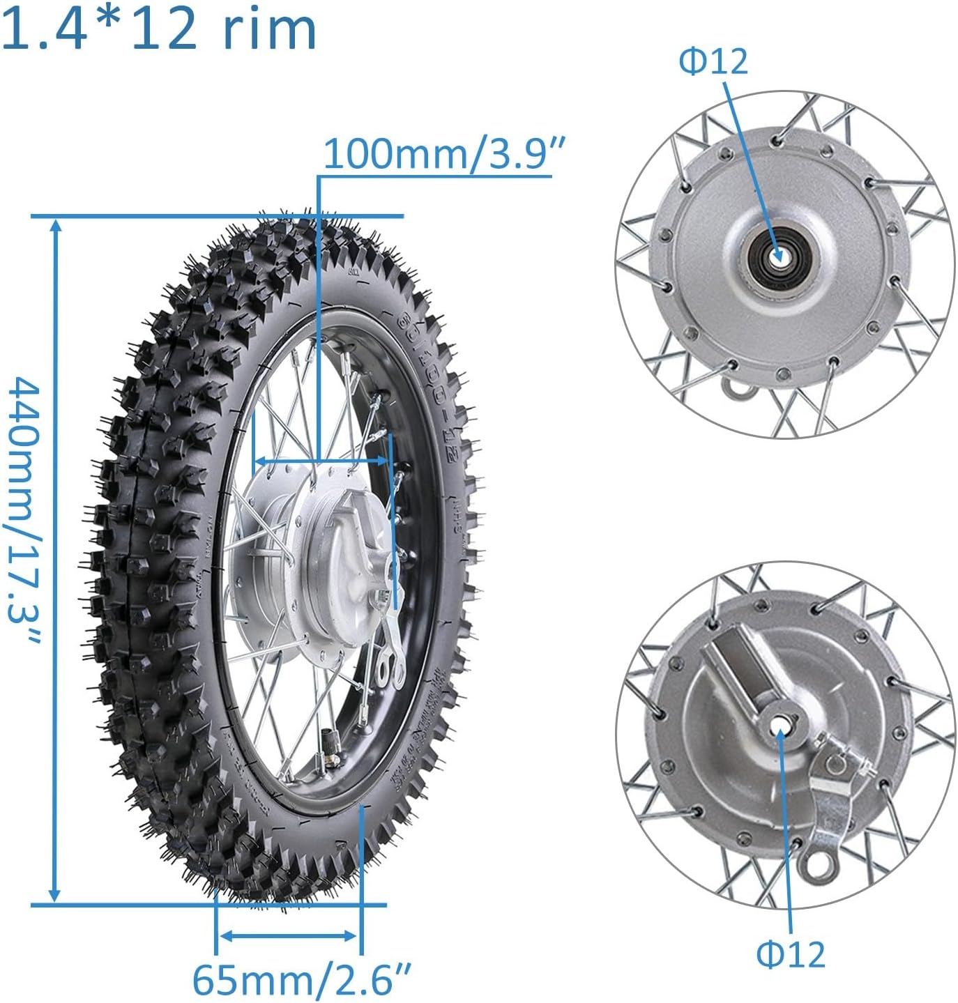 TDPRO 60/100-12 Front Wheel 12