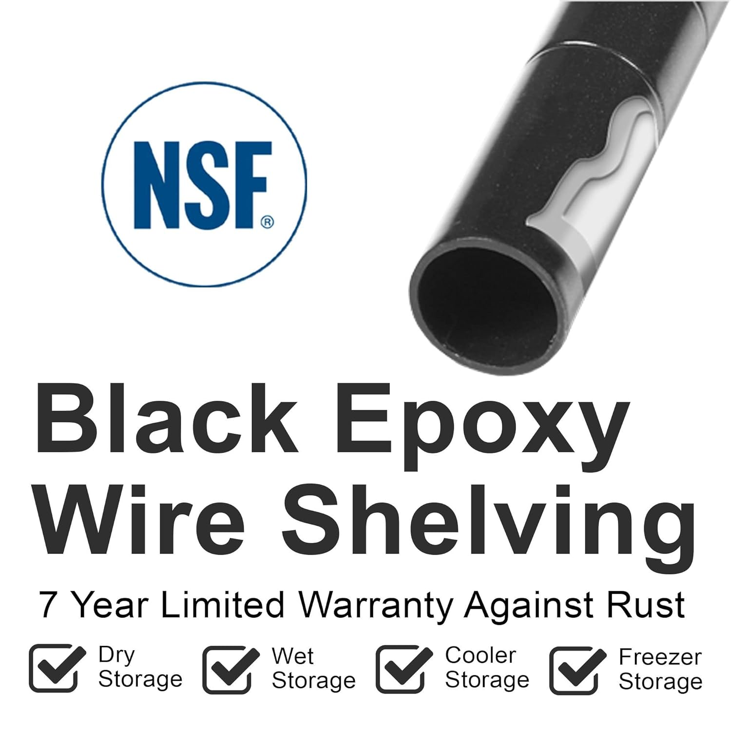 Nexel Adjustable Wire Shelving Unit, 4 Tier, NSF Listed Commercial Storage Rack, 18