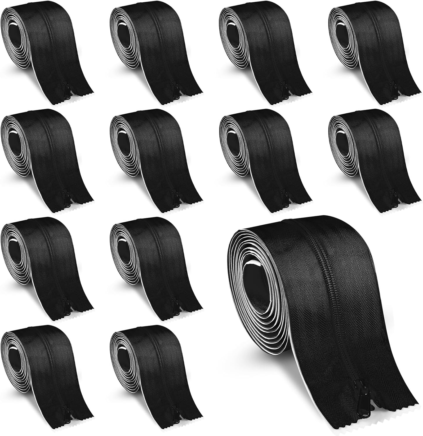 Tigeen 24 Roll Heavy Duty Zipper Door for Dust Barriers 7 ft x 3 Inch Bulk Self Adhesive Construction Zipper Door for Greenhouse Tent Accessories