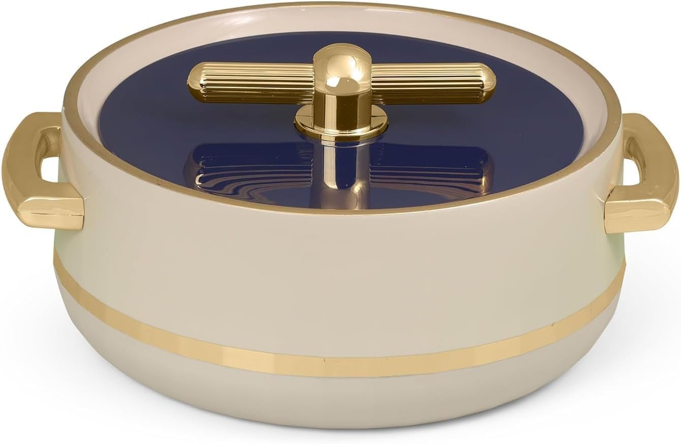 stainless steel Casserole|Advanced PU Insulation|Elegant Insulation|Keeps Food hot & Fresh for Long Hours|Chapati, Biryani and More 1200 ML (Royal Elegance Navy Blue)