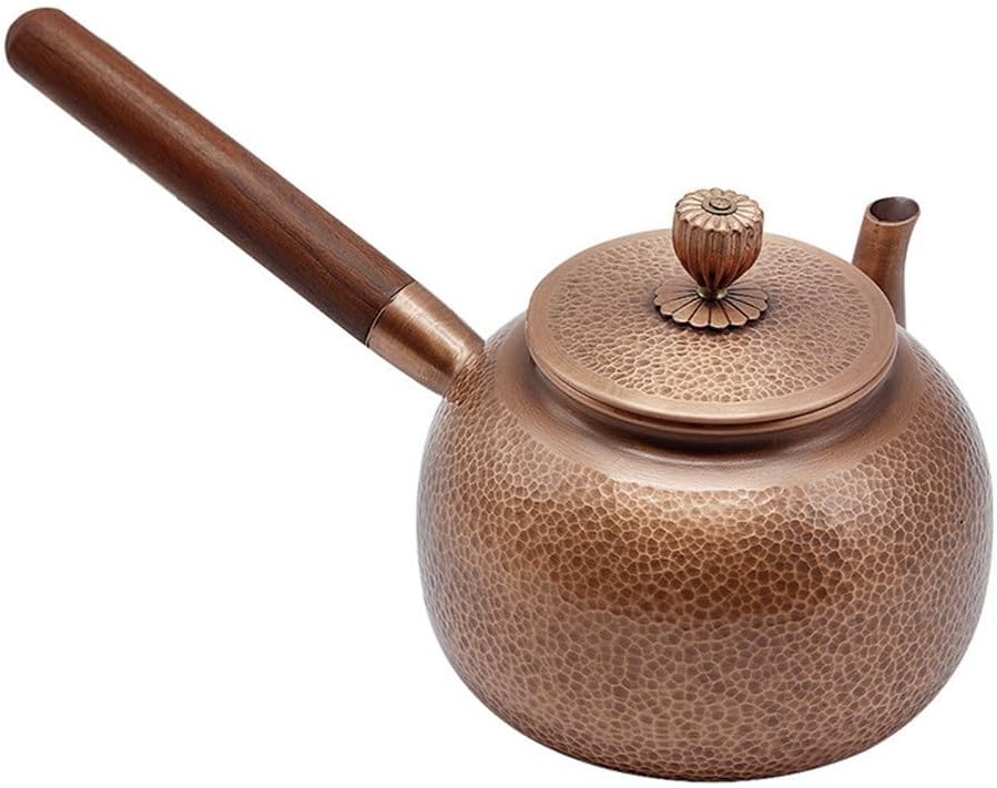 Copper Side Handmade Teapot Small Capacity Long Handle Hammer Grain Pot Tea