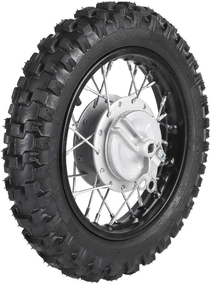 10 Inch 2.5-10 Front Wheel Tire and Rim Inner Tube with 1.4 x 10 Rim and Drum Brake With 12mm Bearing for 50cc 70cc 90cc 110cc Dirt Bike Pit Bike CRF50 XR50 PW50 DRZ70