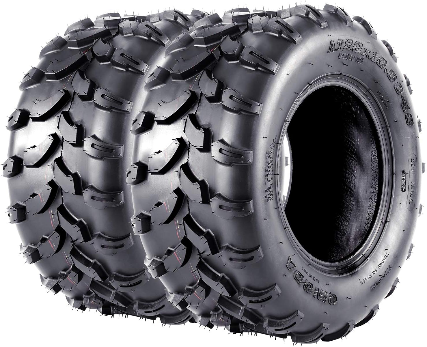 18X9.50-8 ATV Tires - 4PR All Terrain, TL QD109, Trail Sand Mud Off-Road Tires, Pack of 2, Tubeless