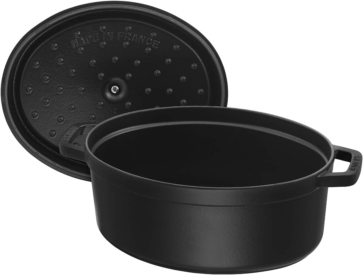 Staub 12.75 Quart Oval Cocotte, Black Matte
