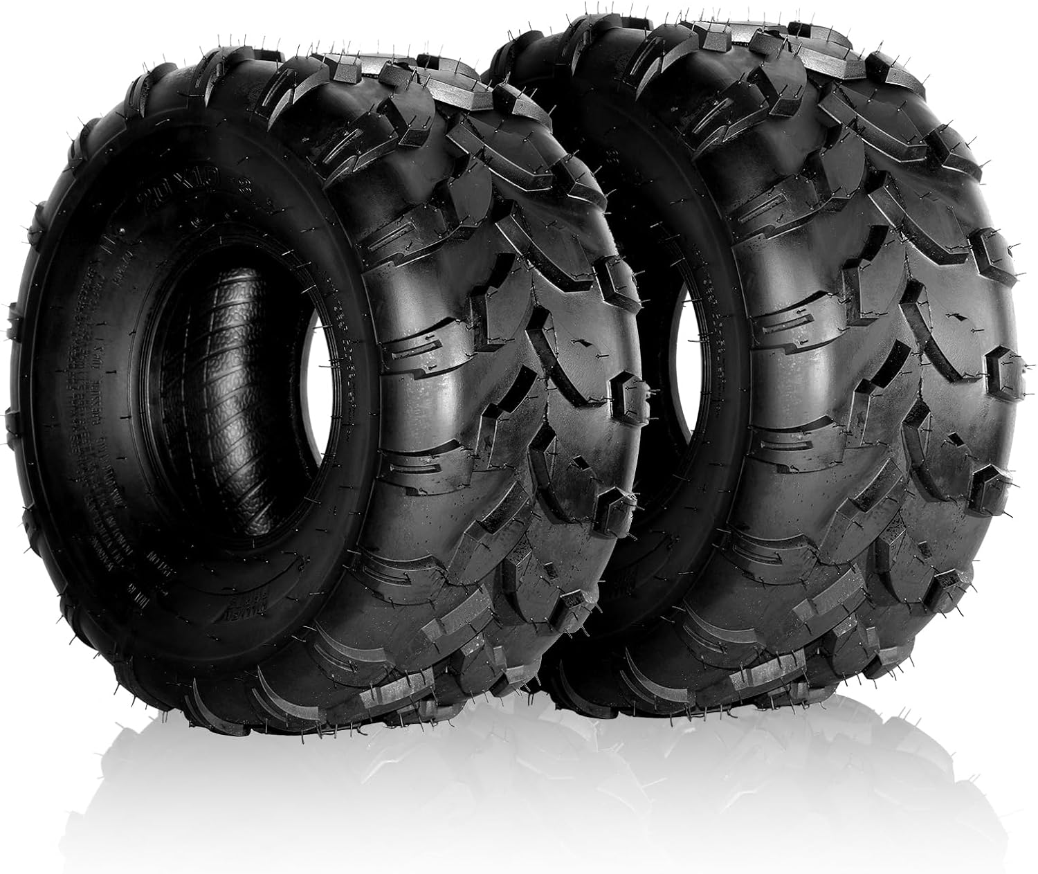 Autoforever ATV/UTV/Lawn-Mowers Tires 20x10-8 20x10x8 All Terrain Mud Tires, 6 PR, Tubeless(Set of 2, 1 pairs)