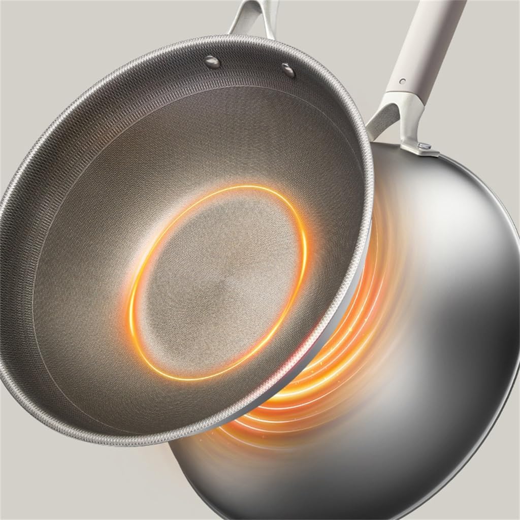 Stainless Steel Frying Pan Non-stick Thickened Flat Bottom