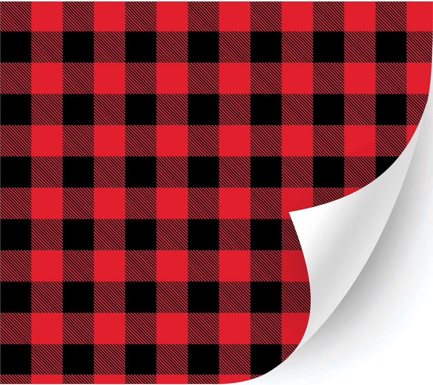 Plaid & Checker Box Patterned Adhesive Vinyl (Buffalo Palid Red, 13.5