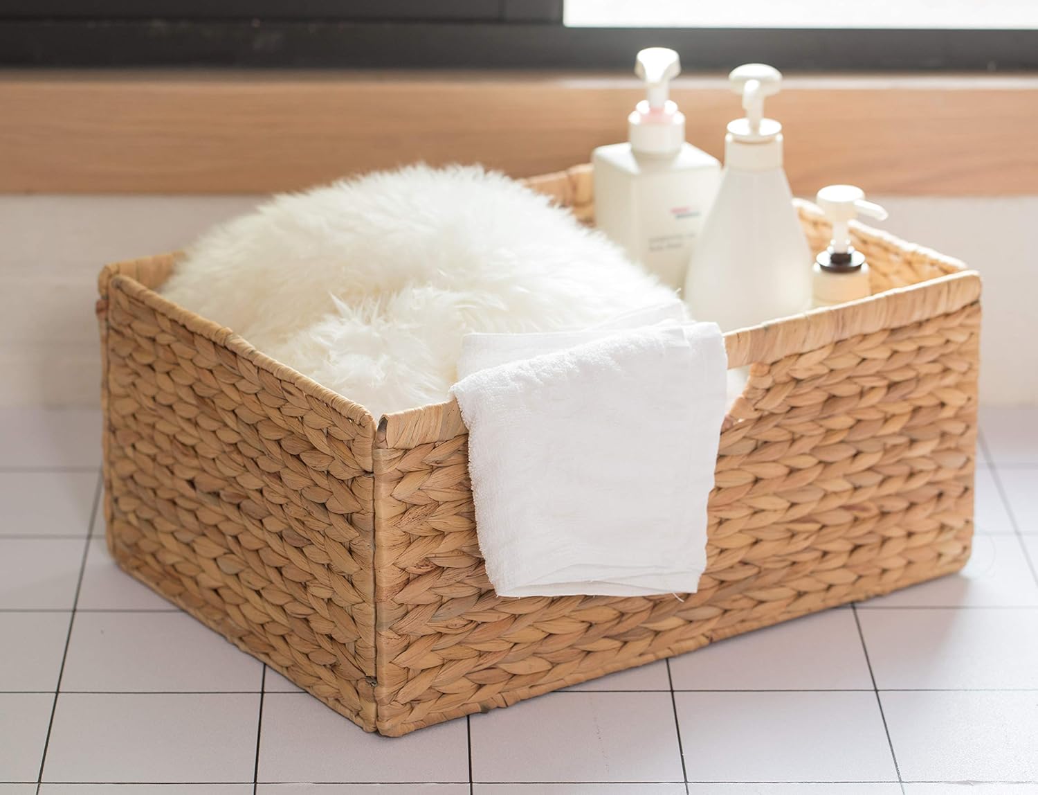 Vintiquewise Foldable Natural Water Hyacinth Storage Bin (Set of 3 Medium)