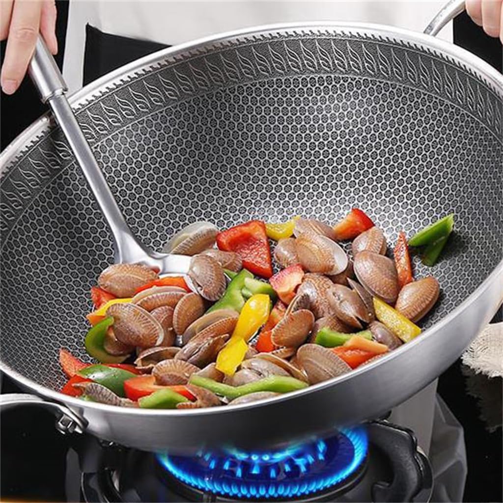 Stainless Steel Frying Pan Non-stick Induction Cooktop Gas Universal Flat Bottom Speciality