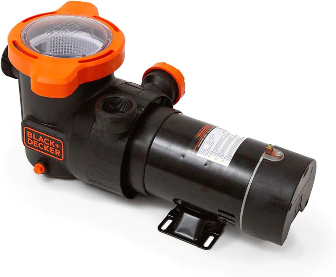 BLACK+DECKER Pool Pump, Energy Efficient Single Speed Pool Pump for Above Ground Pools with Filter Basket, 1HP