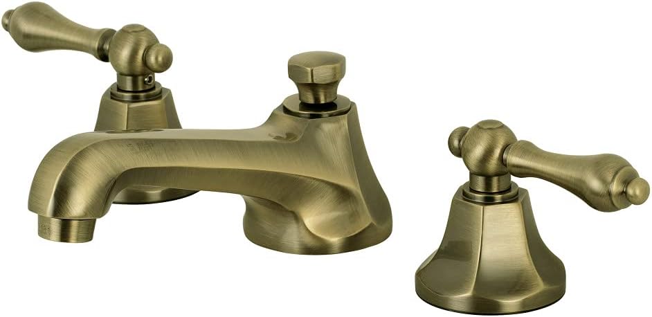 Kingston Brass KS4468AL Metropolitan Widespread Lavatory Faucet with Metal lever handle, Brushed Nickel