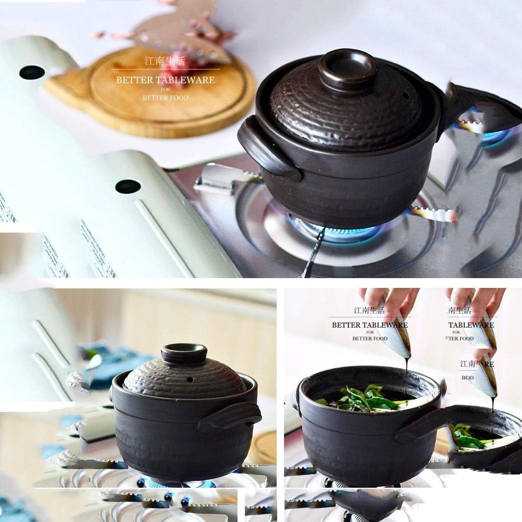 Retro old person fast cooked small clay pot rice cooker casseroles two cover stoneware pan saucepan mini soup milk