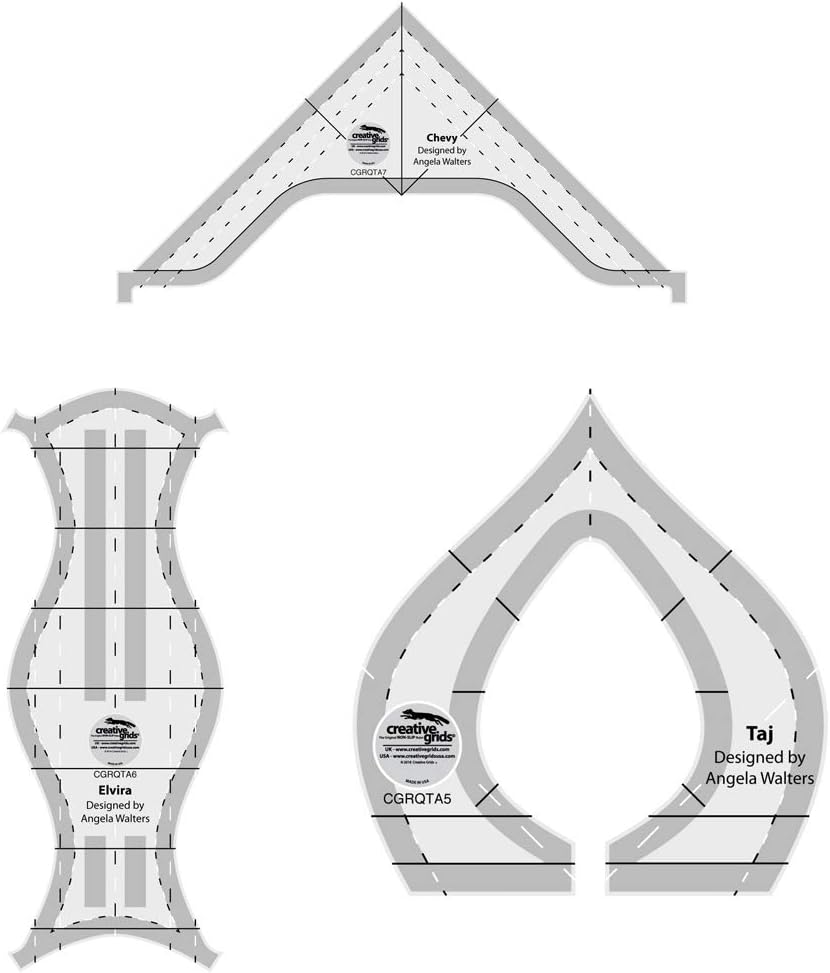 Creative Grids Machine Quilting Tool 3 Pack - Taj, Elvira, Chevy - Designed by Angela Walters