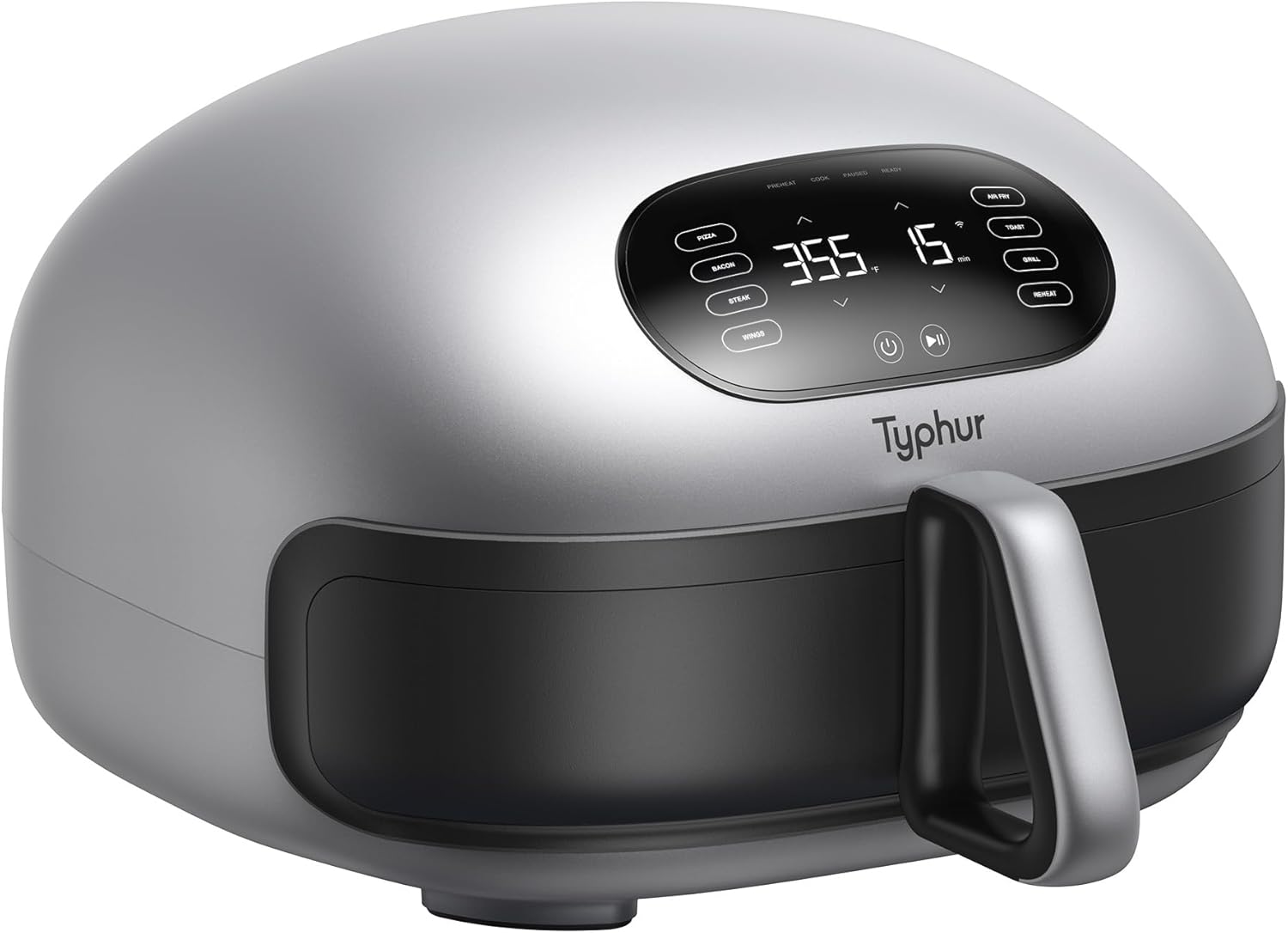 Typhur Dome 2 Air Fryer, Extra Large Airfryer with Superior Airflow, Self-cleaning Smart Digital Fryer with PFAS free Basket for Quick Easy Meals, Fits a 12
