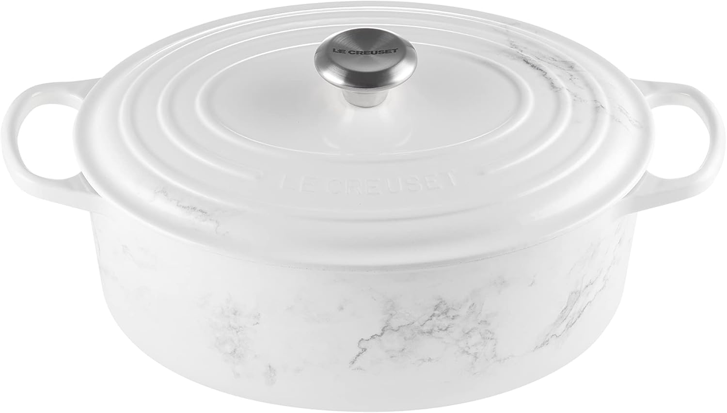 Le Creuset Enameled Cast Iron Signature Oval Dutch Oven, 6.75 qt., Marble