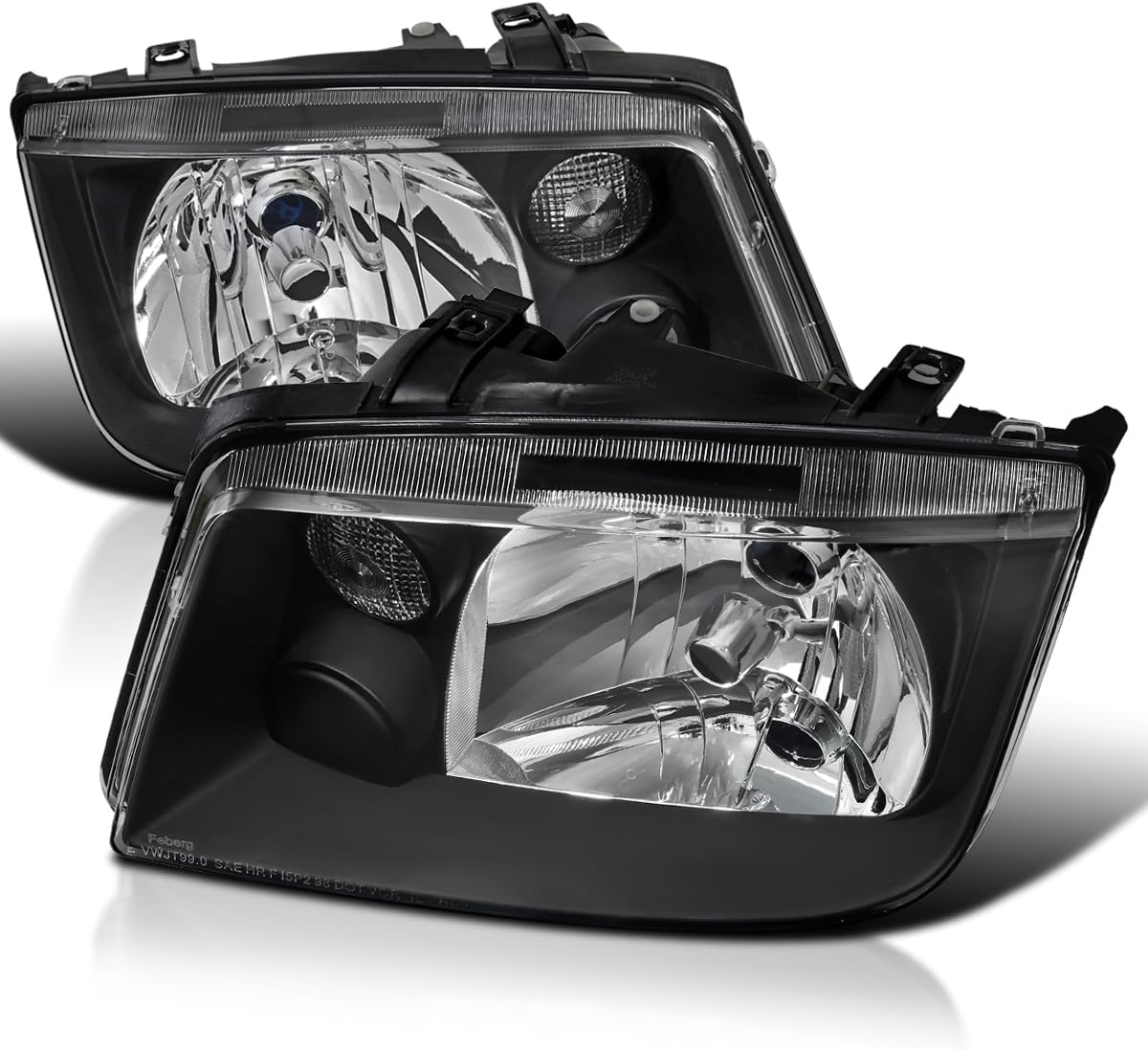 SPEC-D TUNING Clear w/o Built-in Fog Lights Compatible with 1999-2005 Volkswagen Jetta Bora Mk4 L+R Pair Head Light Lamp Assembly