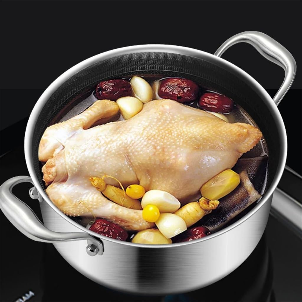 Stainless Steel Soup Pot Non-stick Ear Honeycomb Small Household Cooking Pots
