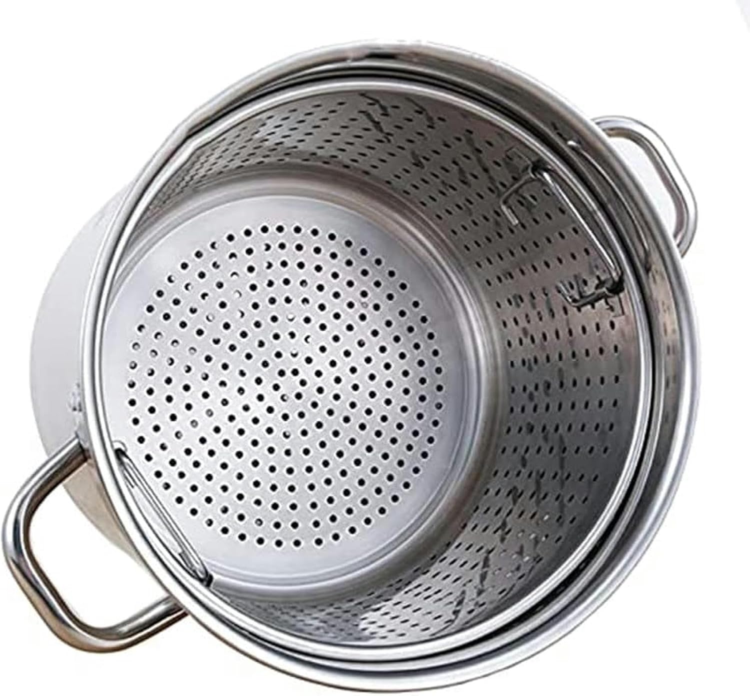 Commercial Grade Large Stock Pot with Lid and Strainer/Heavy-Duty Stainless Steel StockPot Turkey Fryer Pot with Riveted Handle for Lobster Crab Boil and Shrimp Boil,27Qt(27Qt)