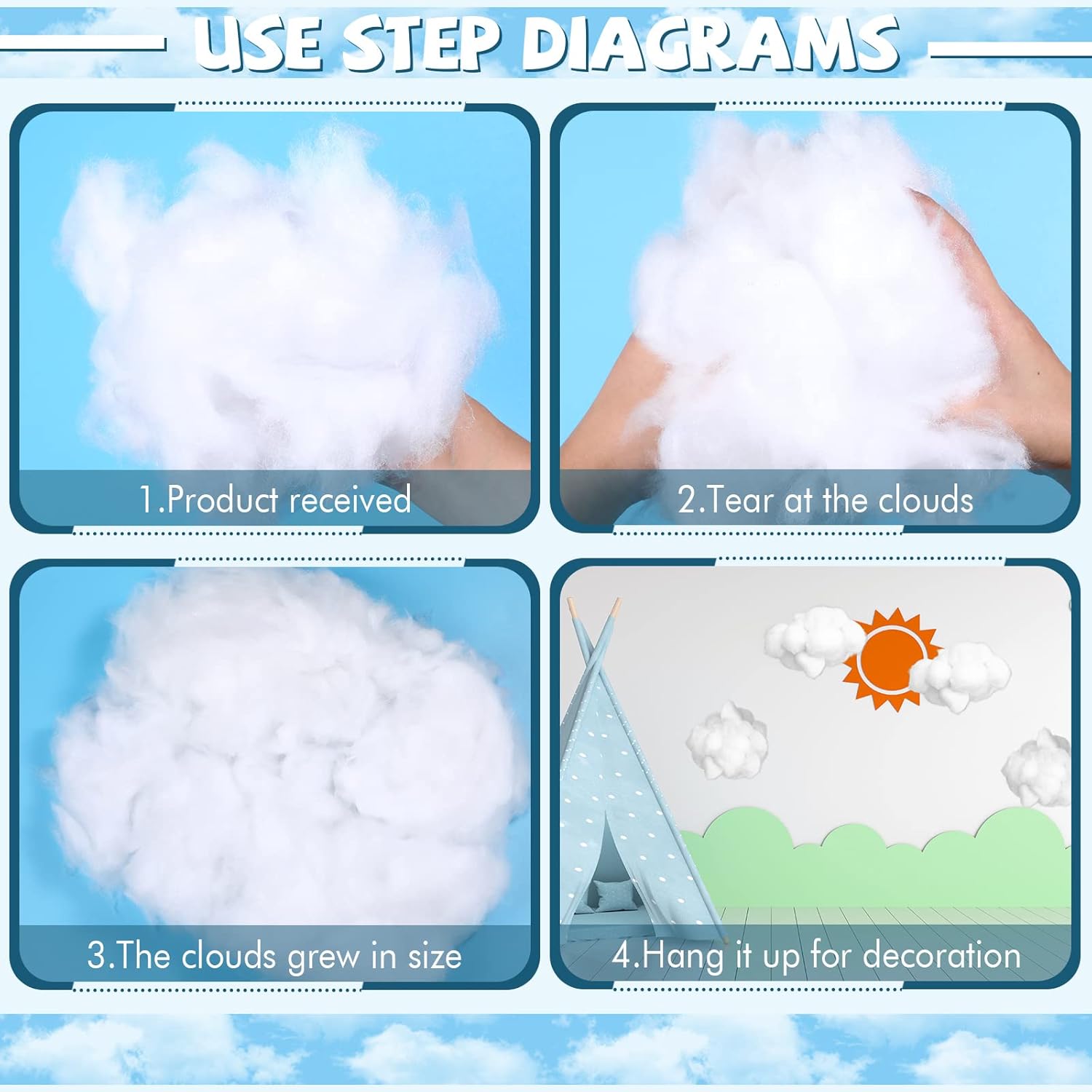 Remagr Polyester Fiber Filling Stuffing Fake Snow Fluff Bulk Fake Clouds for Pillow Cotton Craft Snow Party Decoration Home Animal Cushion Stuffing(6 Kg)