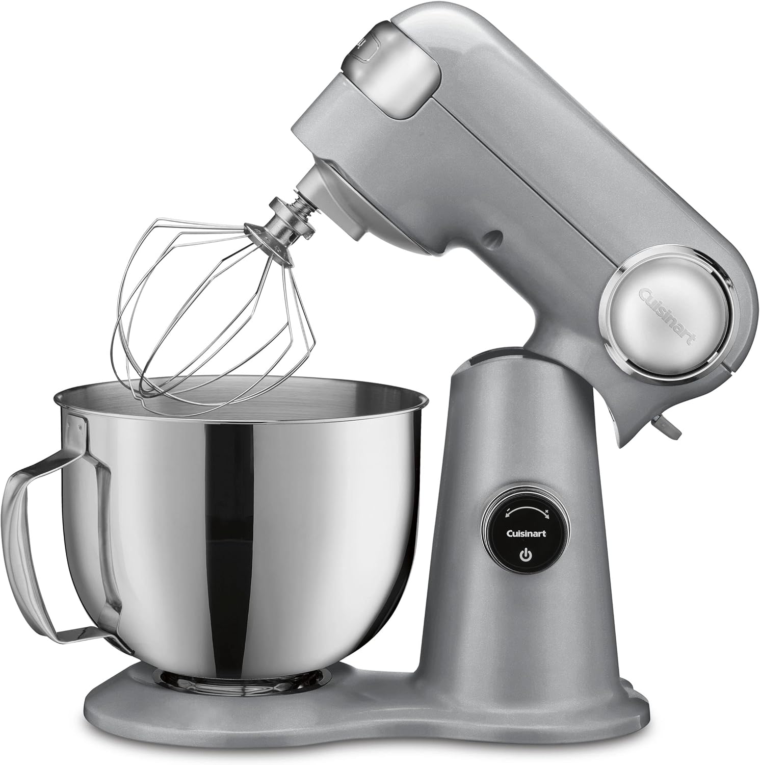 Cuisinart SMD-50BC Precision Pro 5.5-Quart Digital Stand Mixer With 12-Speeds, 3 Preprogrammed Food Prep Settings, Mixing Bowl, Whisk, Flat Mixing Paddle, Dough Hook, And Splash Guard, Silver Lining