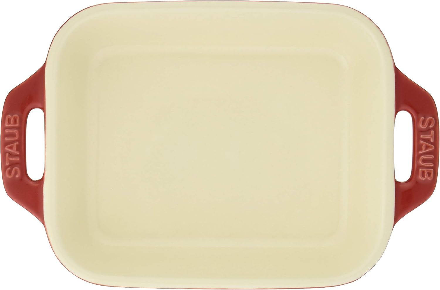 STAUB Rectangular Dish, Cherry 5.5 x 4.3 inches, Ceramic Au Gratin Dish, Oven & Microwave Safe
