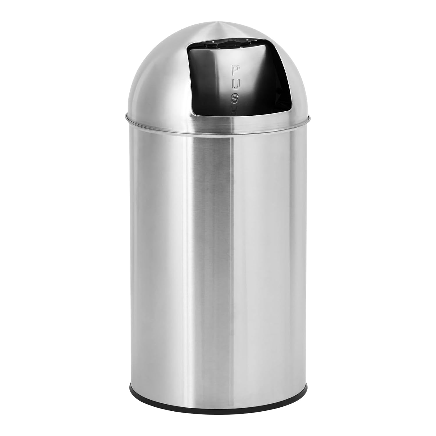 18 Gallon/70 L Cylindrical Trash Can, Heavy Duty Stainless Steel Rubbish Bin with Removable Inner Bucket, Outdoor Tall Garbage Can with Push Lid for Office, Restaurant, Commercial Use