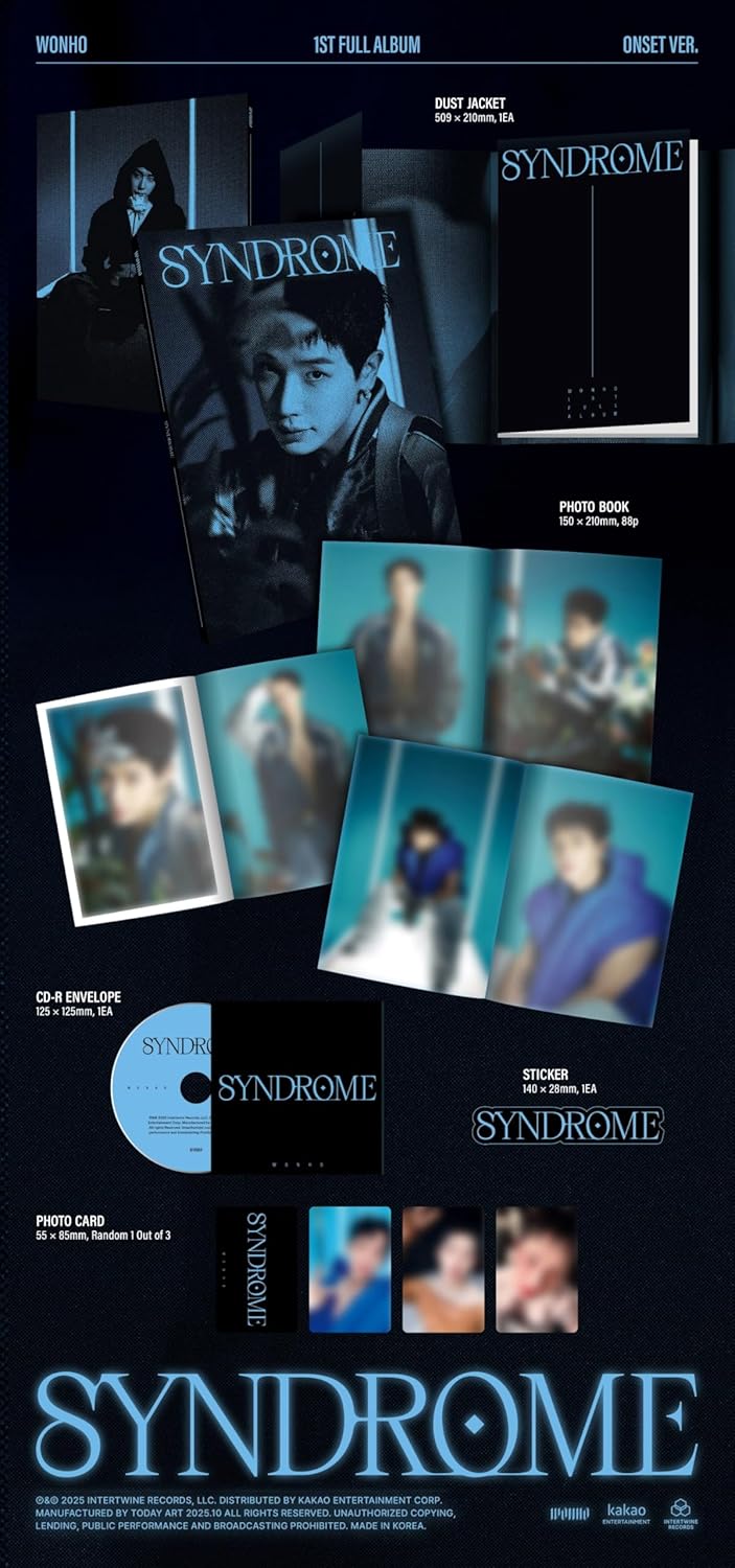 MONSTA X Wonho SYNDROME 1st Album with Tracking Sealed (Full Set:ONSET+FEVER+FALL OUT)