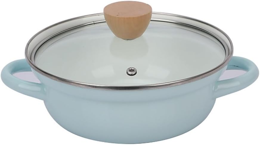 Household -ear Stew Pot Enameled Saucepan Flat Bottom Auxiliary Cookware
