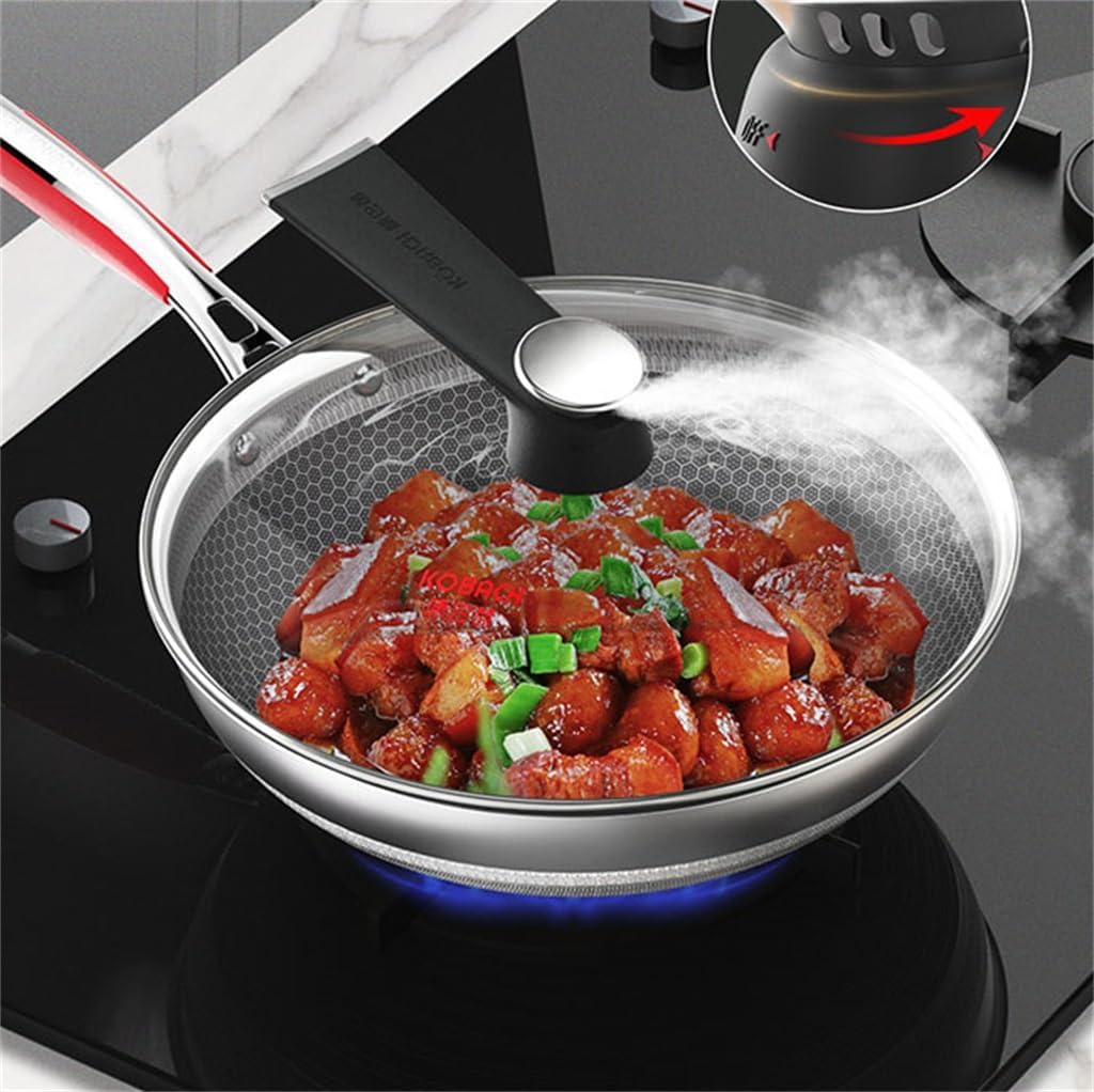 Frying Pan Honeycomb Non-stick Stainless Steel Induction Cooker For Home Use