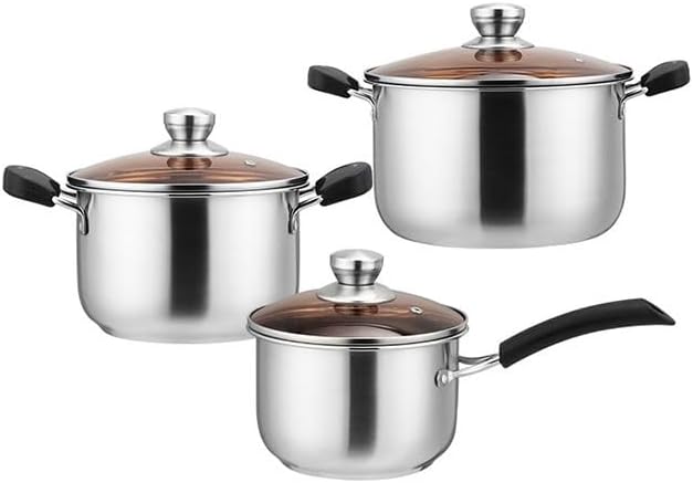Thick Stainless Steel Composite Bottom Three Piece Cookware Set