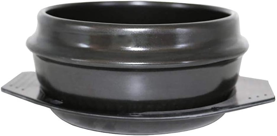 Bowl for bibimbap and soup Ceramic casserole sizzling pot black 2.32quart (color: 1.16quart) black 2.32quart (color: 1.16quart) (1.16quart) (1.69quart)