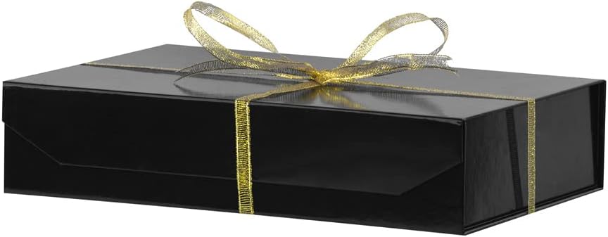3 Pcs Matte Black Extra Large Gift Box with Lid, 19x16x6 Inches, Hard Magnetic Giant Gift Boxes for Presents Clothes Robe Wedding Dress Sweater,Reusable Foldable Bridesmaid Proposal Box