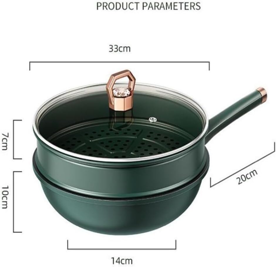 Stir Fryer, Flat Bottomed, Non Stick Pan, Steamer, Household Kitchen Utensils