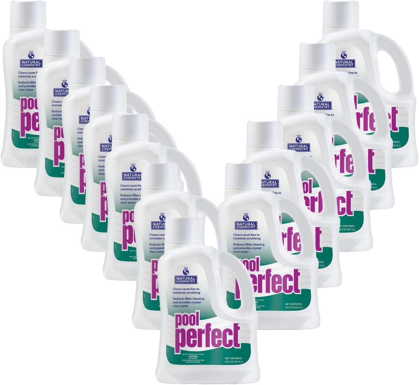Natural Chemistry® Pool Perfect®, 3-Liter - Reduce Scum Lines and Filters Cleanings, 12 Pack