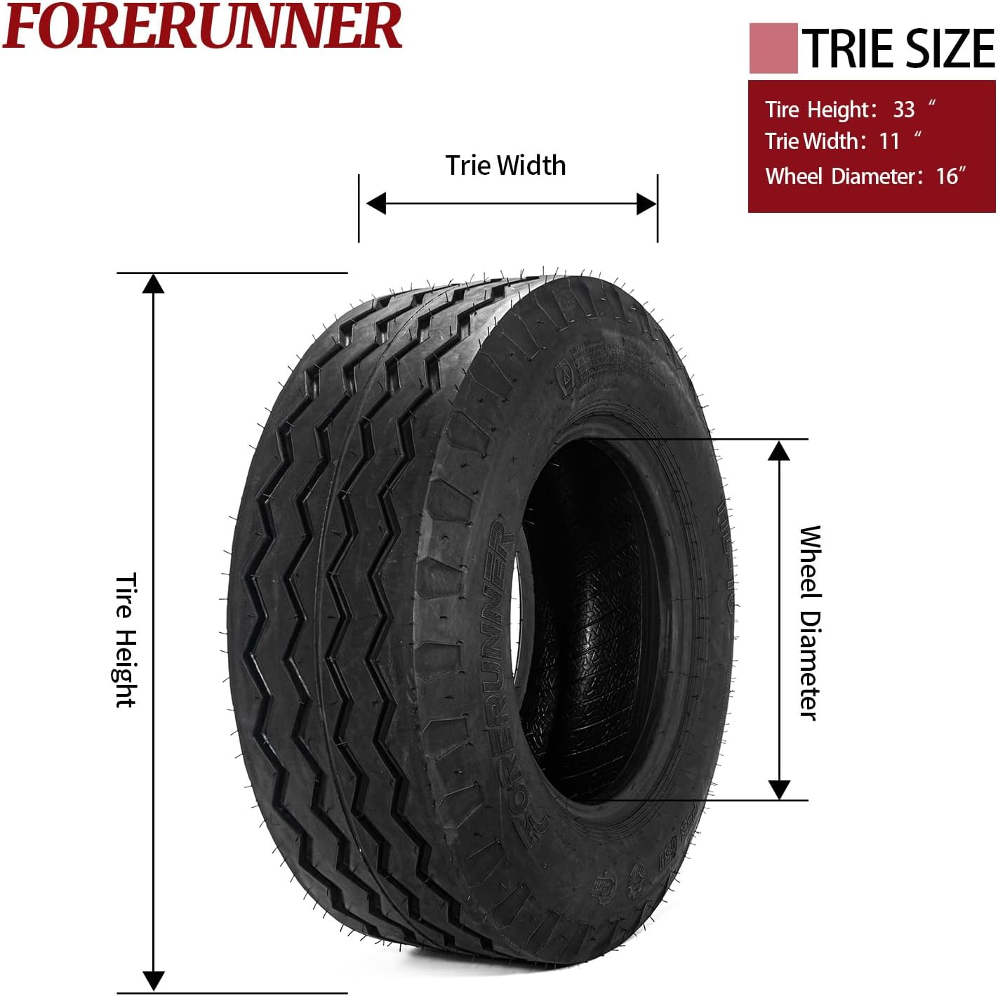 FORERUNNER 11L-16 12 Ply Implement Tire Heavy Duty QH631 Pattern (Pack of 1, Tubeless)