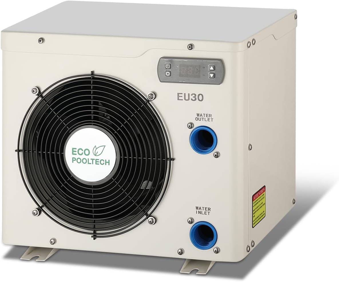 Pool Heater for Above Ground Pools, Max 16184BTU Electric Swimming Pool Heat Pump, Titanium Heat Exchanger, 110V-120V Plug-in Portable Pool Warmer, EU50