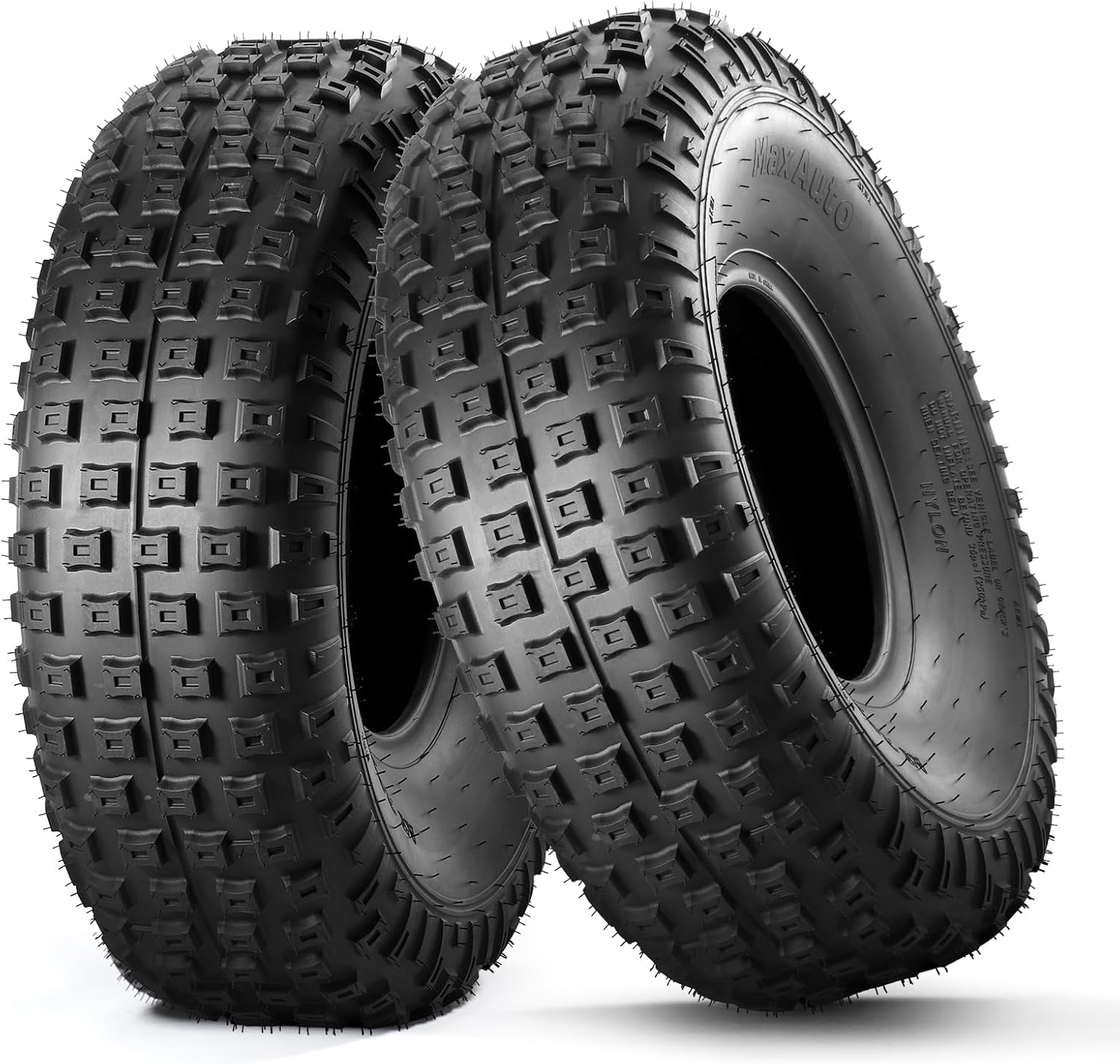 MaxAuto AT20x7-8 Sport ATV Tires 20x7x8 Quad Tires, 4 PR Tubeless All Terrain UTV Tire, 2 Pack