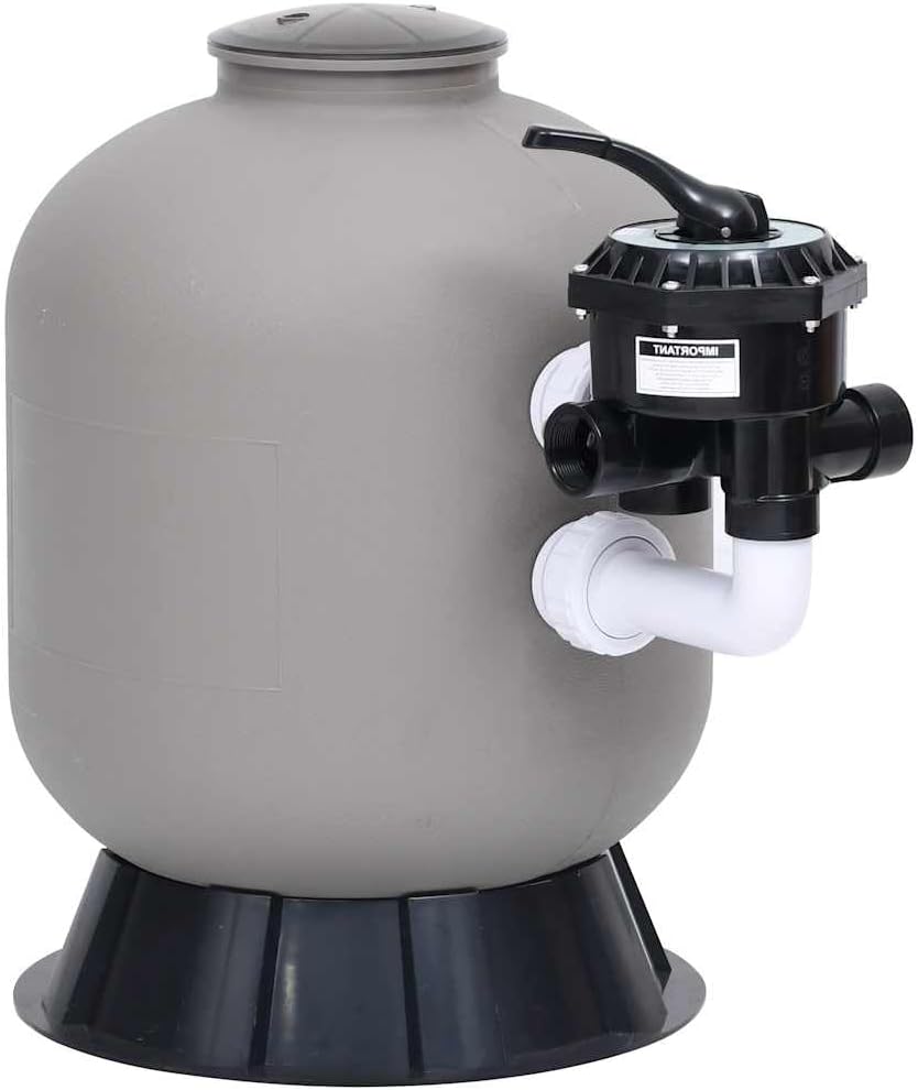 vidaXL Pool Sand Filter System with Side-Mounted 6-Way Valve - High Flow Rate, Multi-Port Operation, Compatible with 0.75 HP Pumps, Durable Polyethylene