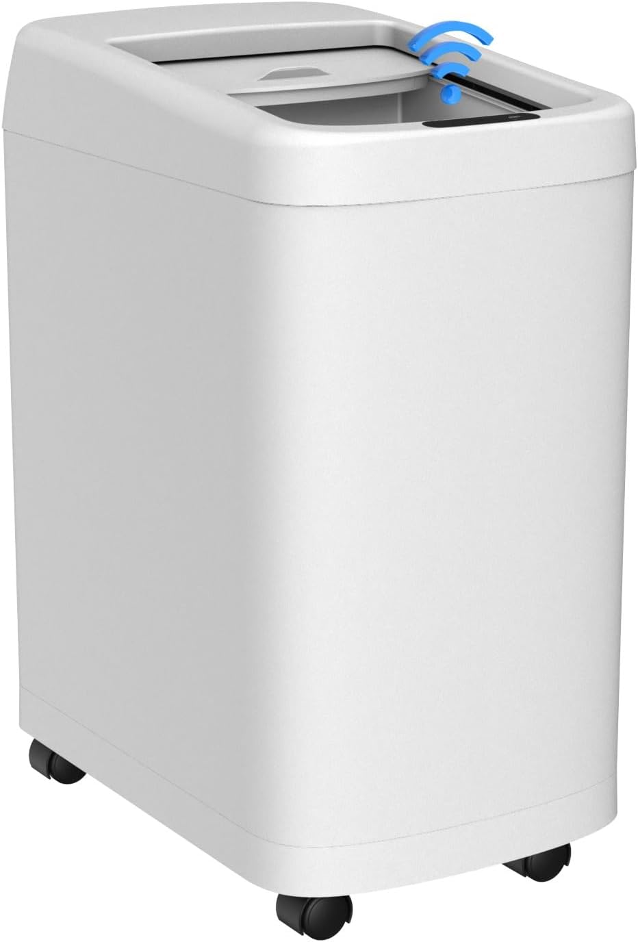 ELLO&ALLO Motion Sensor Trash Can 8 Gallon for Kitchen with Roll Up Lid, Automatic Touch Free High-Capacity with Wheels Waste Bin White