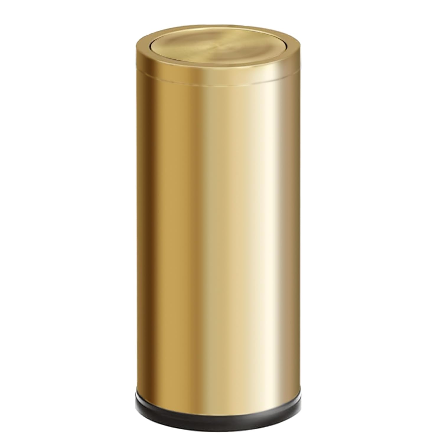30L/8GAL Gold Kitchen Trash Can Golden Brass Commercial Garbage Can Large Capacity Flip Trash Can for Kitchen,Shopping Mall,Elevator Gate,Airport, Hotel,Commercial (Gold, 30L)