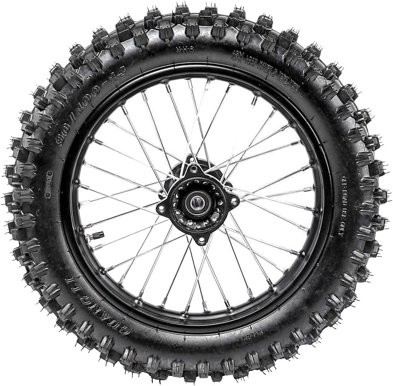 90/100-14 Rear Wheel Tire and Rim Inner Tube with 15mm Bearing Assembly For Dirt Pit Bike