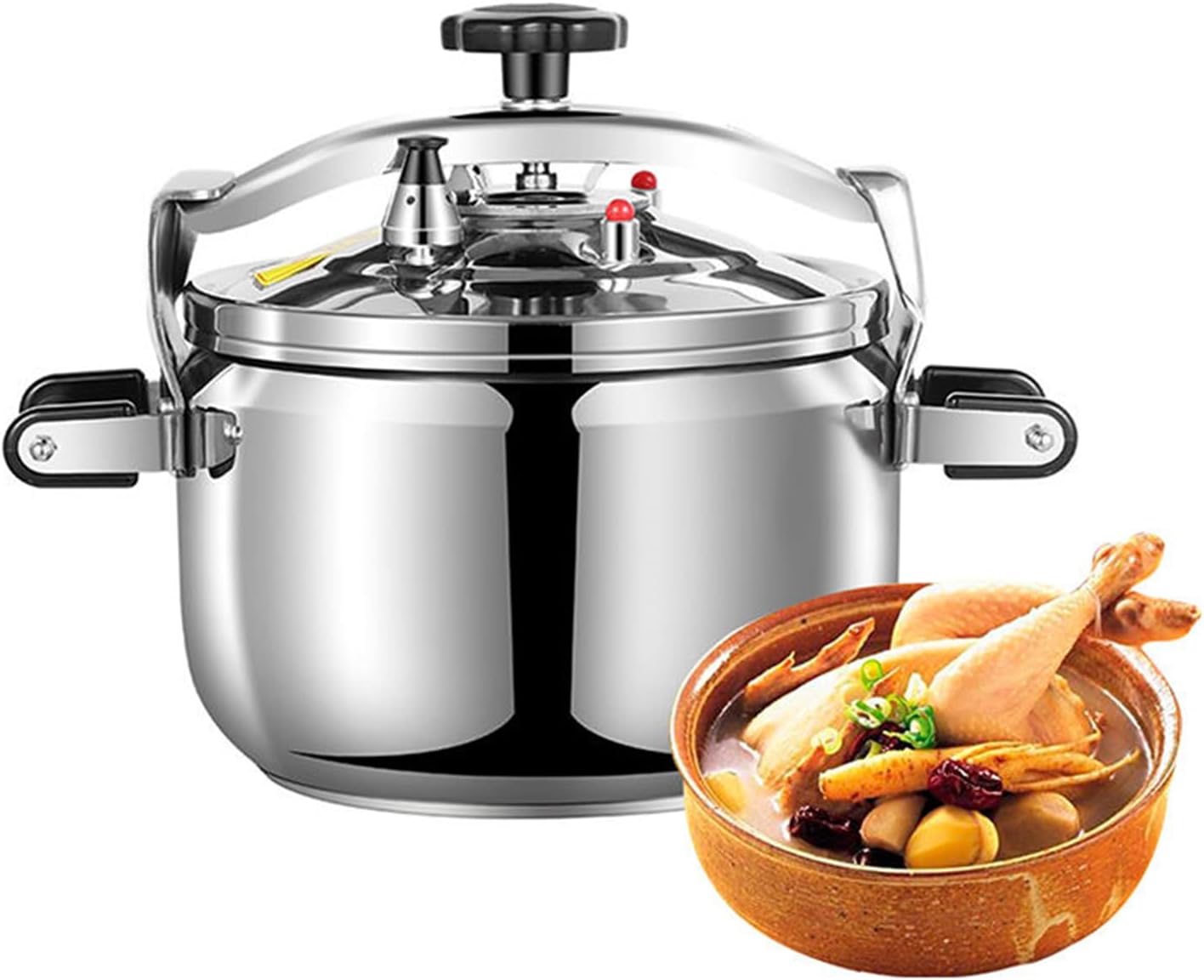 Stainless Steel Explosion-Proof Pressure Cooker, Large Capacity Extra Thick Pressure Cooker, 120KPA, 6 Types of Safety Protection, Gas Cooktop and Induction Cooker Dual-U