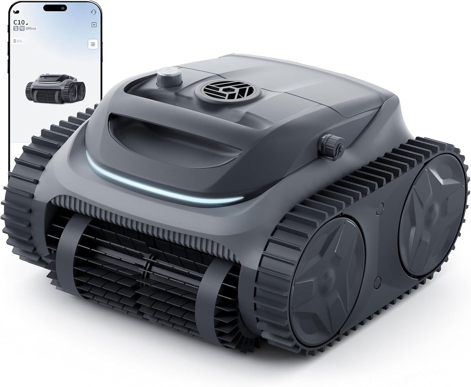 700 C10E Pool Cleaner Robot, Cordless Pool Vacuum w/Superior Suction, Triple Motors, Smart Navigation, APP Control Wall/Waterline, 140-Min Runtime for Inground Pools up to 861 Sq.Ft