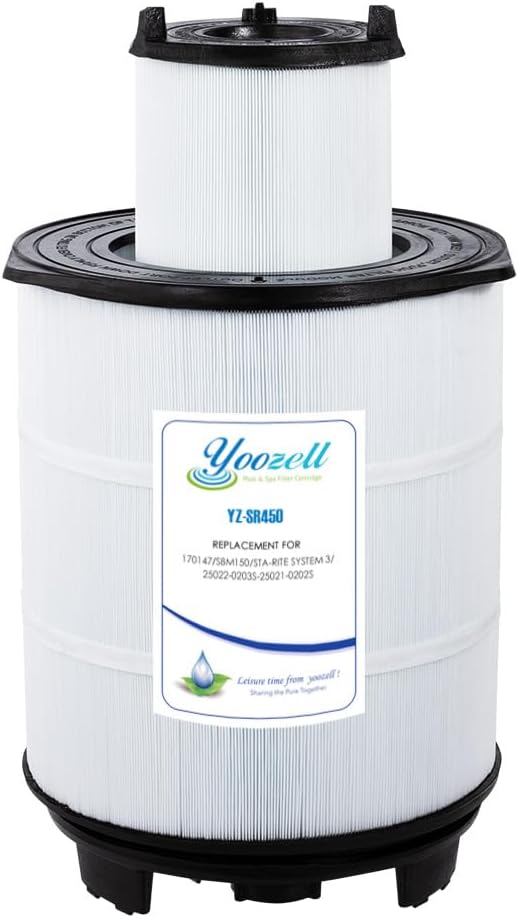 Pool Filter S8M150 Sta-Rate System 3 170147 Pentair Modular Media 450 25022-0203s-25021-0202s Inner and Outer Cartridge Replacement Kit (Black)