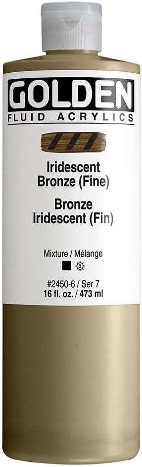 Golden Fluid Iridescent Acrylics - Iridescent Bronze Fine 16 oz bottle